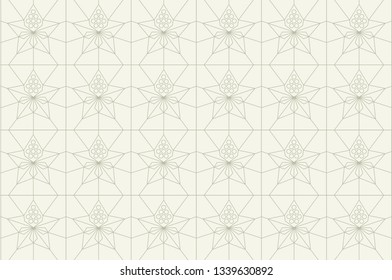 Geometric Flower Line Pattern Vector