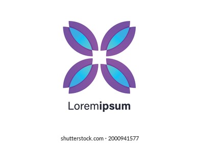 Geometric Flower Logo, Creative abstract vector flower logo design template. Vector illustration.
