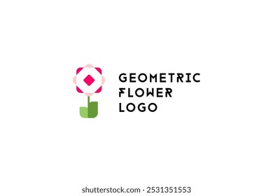 Geometric flower logo design solution