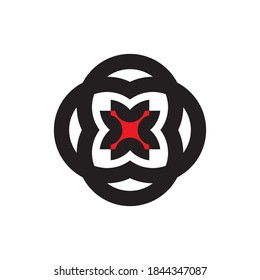 Geometric flower logo design vector