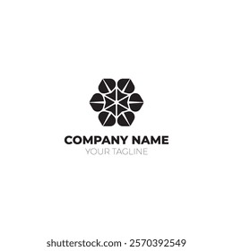 geometric flower logo meaning sharp innovate to advance suitable for companies in the fields of beauty, technology, construction, health, consulting, manufacturing, entertainment, fashion, jewelry