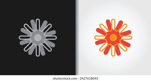 geometric flower logo set vector