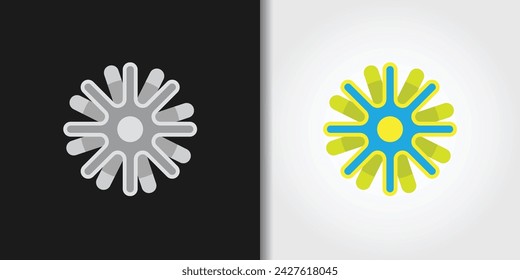 geometric flower logo set vector