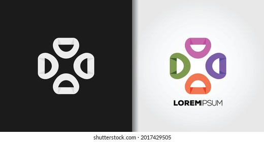 geometric flower logo template vector set