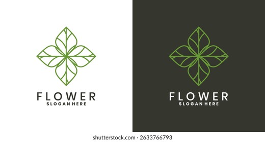 Geometric flower logo vector design