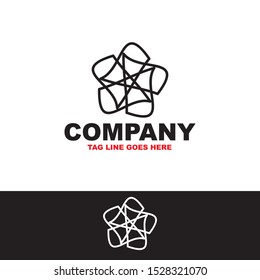 geometric flower logo vector, monoline style. eps10