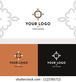 geometric flower luxury logo