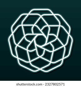 A geometric flower of many heptagons forming a circle