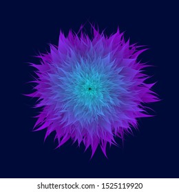 Geometric flower on a black background, color geometry, stylized flower, vector illustration