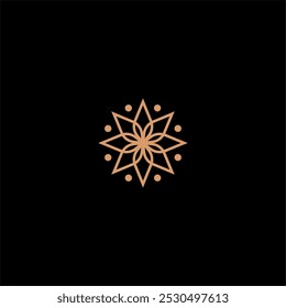 Geometric Flower Outline Icon logo