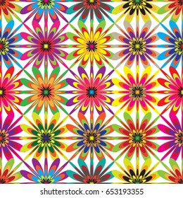 Geometric flower pattern in color