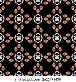 Geometric flower pattern for fabric and background, seamless pattern.
