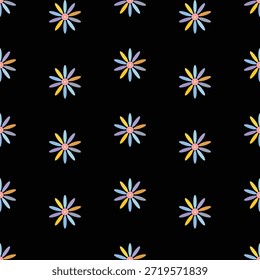Padrão de flor geométrica de sem costura, como ilustração. Terno para design de pacote, papel de parede, impressão de moda, papel de parede de habitação, arty-crafty.