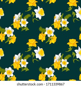 geometric flower pattern, textile print background-vector