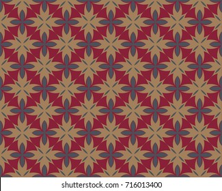 Geometric flower pattern vector design for wallpaper, textile, background red