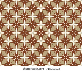 Geometric flower pattern vector design for wallpaper, textile, background brown