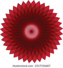 Geometric flower red background template