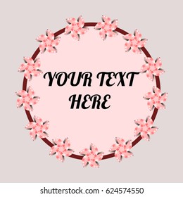 Geometric flower round frame