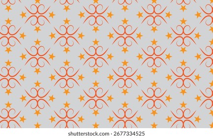 Geometric flower shape pattern design on gray 