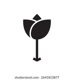  geometric flower symbol vector. Unique flower with arrow stem, ideal for nature and growth concepts.