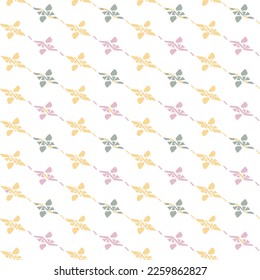 Geometric flower yellow colour  vector seamless pattern.
