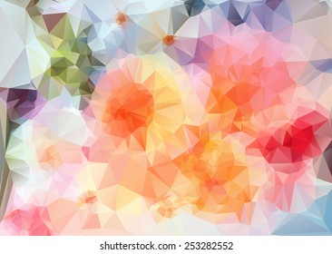 Geometric flowers. Abstract polygonal background. Geometrical texture. 