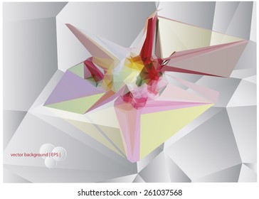 Geometric flowers. Abstract polygonal flowers. Volumetric style with low poly stylized design elements