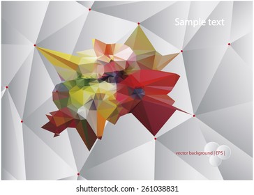 Geometric flowers. Abstract polygonal flowers. Volumetric style with low poly stylized design elements