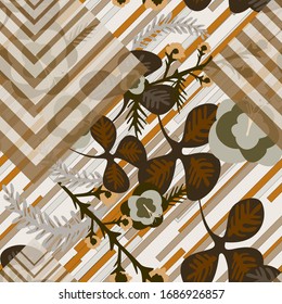 Geometric Flowers Background Vector Print