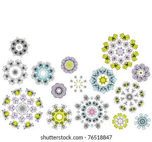 Geometric flowers, background for your design