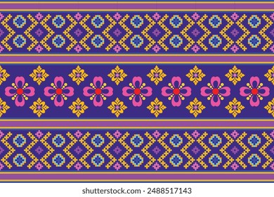 Patrón sin fisuras de flores geométricas
Patrón sin costuras Ethnic Pixel para tela 