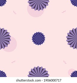 Geometric Flowers Seamless pattern. Geometric Flowers pattern for fabric, baby clothes, background, textile,wrapping paper and other decoration.Vector illustration