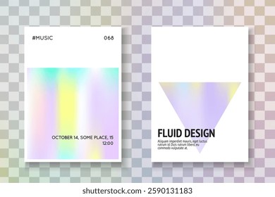 Geometric Fluid. Blue Rainbow Label. Abstract Mesh. Colourful White Backdrop. Pearlescent Shape. Plastic Design. Chrome Effect. Pink Geometric Fluid