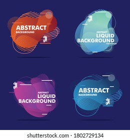 Geometric Fluid Formed Modern Abstract Design Collection. With Modern Color Gradations. Template, Vector.