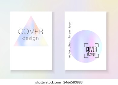 Geometric Fluid. Gradient Background. Purple Pearlescent Cover. Colorful Retro Brochure. Memphis Concept. Color Pattern. Vintage Banner. Violet Geometric Fluid