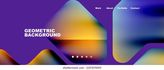 Formas de fluido geométrico con color líquido fondo abstracto. Ilustración vectorial para fondo de escritorio, pancarta, fondo, tarjeta, ilustración del libro, página de inicio