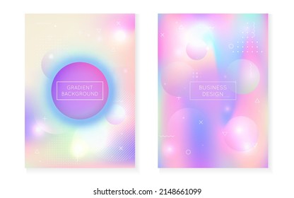 Geometric Fluid. Trendy Flyer. Shiny Business Backdrop. Violet Retro Presentation. Round Poster. Hipster Design. Gradient Texture. Motion Dots. Blue Geometric Fluid