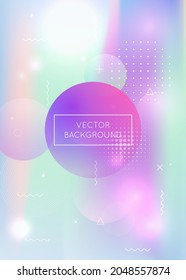 Geometric Fluid. Violet Shiny Texture. Hologram Design. Summer Dots. Round Luminous Elements. Hipster Presentation. Science Flyer. Magic Banner. Blue Geometric Fluid
