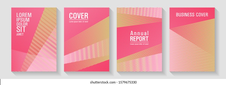 Geometric flyer background vector templates. Advanced brand cover templates set. Technological 2d backdrops. Stylish magazine vibrant leaflets. Editable web landing page graphics.