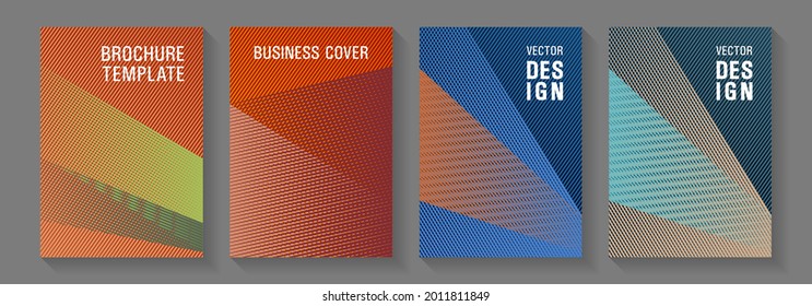 Geometric flyer background vector templates. Advanced brand cover templates set. Corporate branding leaflets. Future geometric patterns Eps10 vector. Sale catalog vivid mockups.