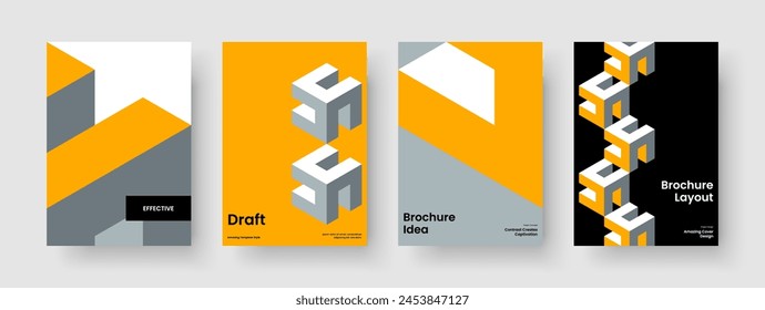 Geometrisches Flyer-Design. Kreatives Buchcover-Layout. Isolierte Business Presentation Vorlage. Banner. Hintergrund. Bericht. Poster. Broschüre. Brande Identität. Handzettel In: Magazine. Broschüre. Portfolio