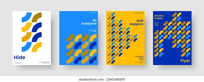 Geometric Flyer Design. Creative Report Template. Isolated Book Cover Layout. Business Presentation. Banner. Brochure. Poster. Background. Magazine. Newsletter. Handbill. Notebook. Journal