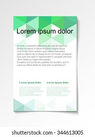 Geometric flyer design green. Abstract Modern Backgrounds.