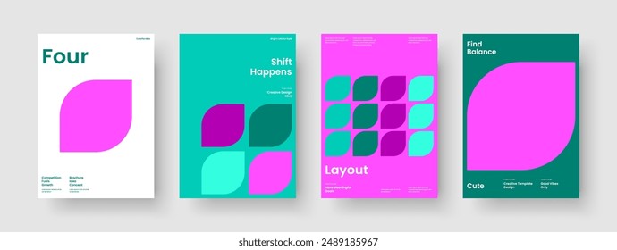 Geometrische Flyer-Vorlage. Abstraktes Berichtslayout. Modernes Broschürendesign. Banner. Poster. Buchumschlag. Geschäftspräsentation. Hintergrund. Broschüre. Portfolio. Werbung. Handzettel Tagebuch