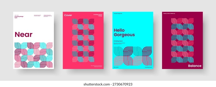Modelo de Folheto Geométrico. Layout de Relatório Moderno. Design abstrato de apresentação de negócios. Fundo. Capa do livro. Brochura. Estandarte. Cartaz. Portfólio. Folheto. Identidade da marca. Panfleto. Catálogo