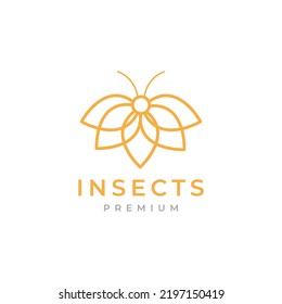 geometric flying honey bee logo design