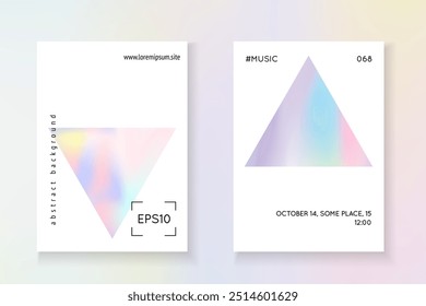 Lámina geométrica. Líquido degradado. Textura irisada. Diseño de Memphis. Colorido fondo de perlas. Anuncio de cristal. Flyer Holográfico Rosa. Lámina geométrica púrpura