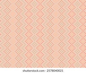 geometric folk carpet. hand drawn squares. vector seamless pattern. pixel decorative art. peach color repetitive background. fabric swatch. wrapping paper. design template for textile, linen