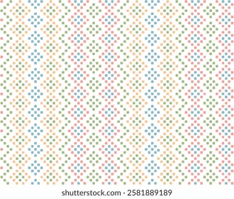 geometric folk carpet. hand drawn squares. vector seamless pattern. pixel decorative art. bright color repetitive background. fabric swatch. wrapping paper. design template for textile, linen