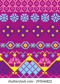 geometric folk colorful background vector